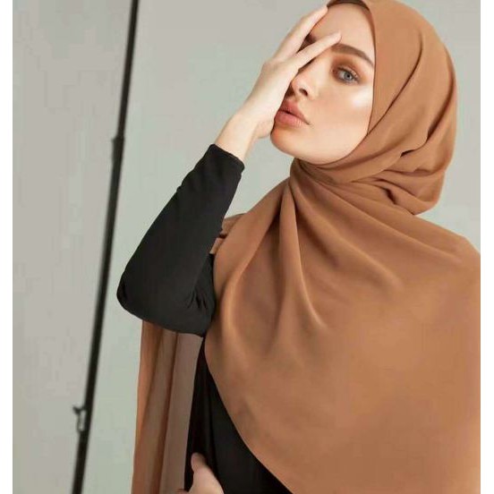 RSB HJB053 Jilbab Pashmina Heavy Chiffon Hijab Pasmina Premium Import