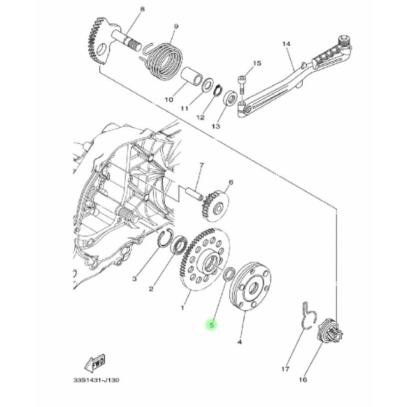 COLLAR BOSH BOS RING GIGI STATER XEON KARBU RC GT AEROX 125 ORIGINAL YGP 44D-E5598-00