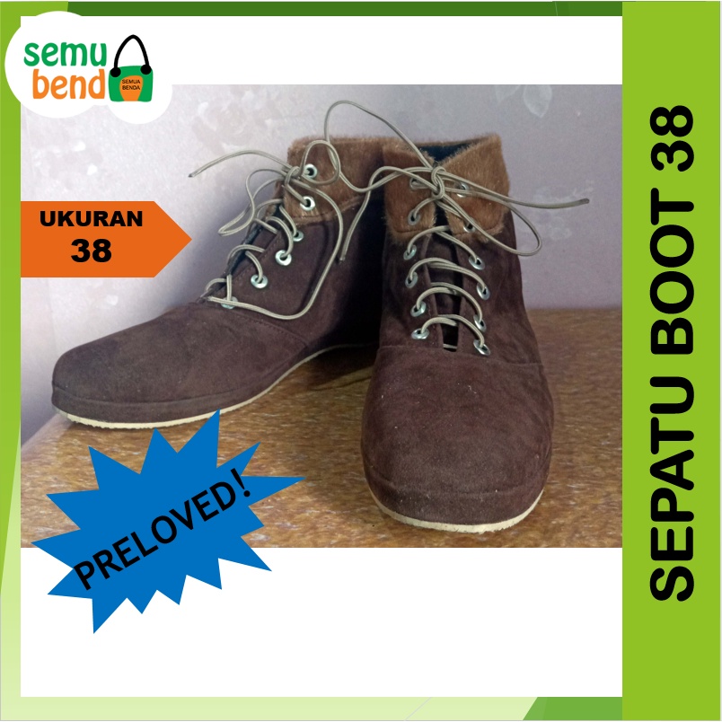 PRELOVED Sepatu Boots Boot Wanita Ukuran 38 Second Seken