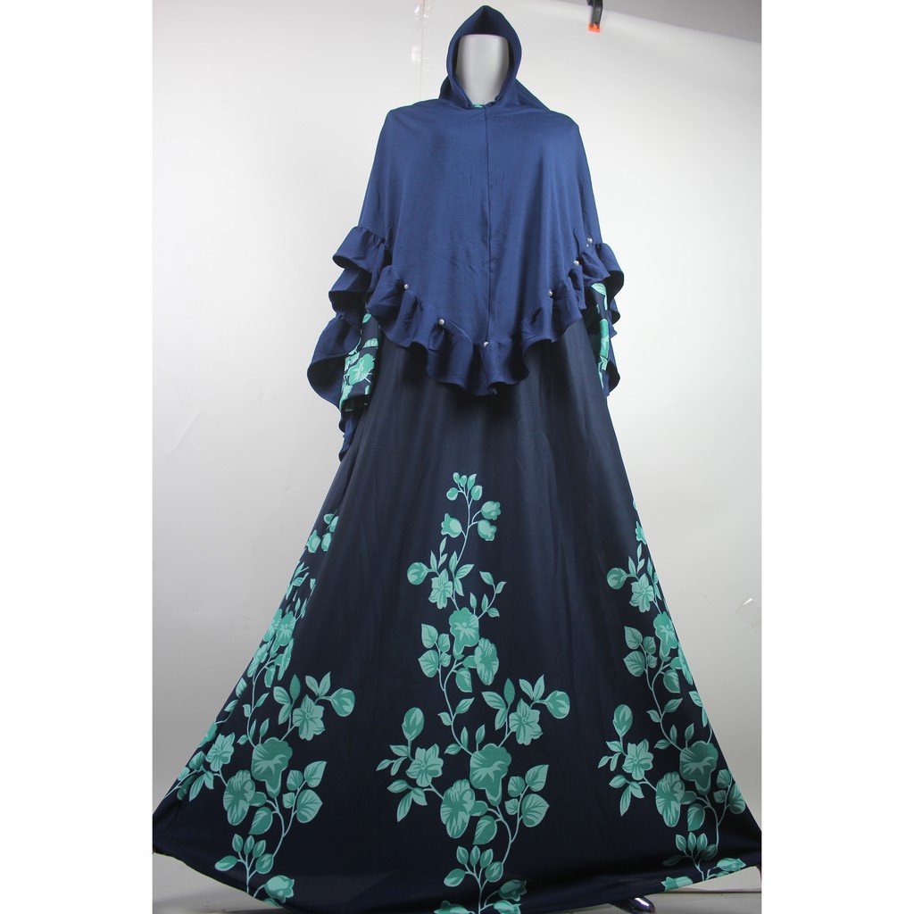 Gamis set jilbab MISBEE SAKURA set khimar bergo antem rempel bubble dress syari busana muslim