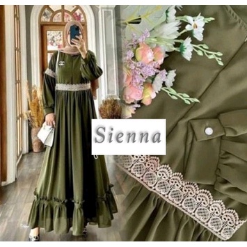 Baju Gamis Ceruty Fashion Wanita jumbo Muslim Ld 120 130 140 cm SIENNA DRESS