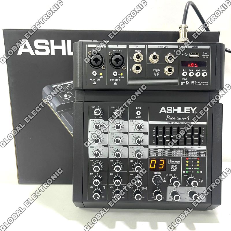 Mixer Ashley Premium 4 Original 4 Channel Bluetooth - USB With Soundcard premium 4 Mixer Ashley Prem