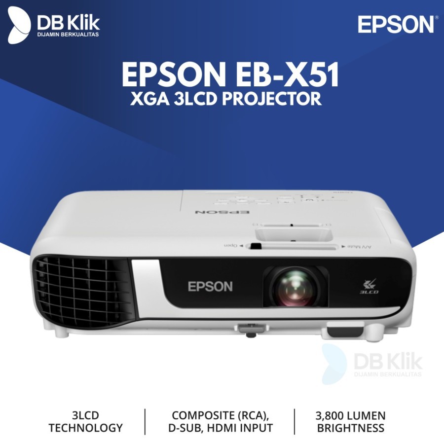 Projector EPSON EB-X51 XGA 3800 Lumens D Sub HDMI (EPSON EBX51)