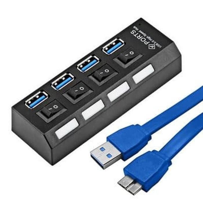 USB HUB 4 Port USB 2.0 Switch LED Mtech