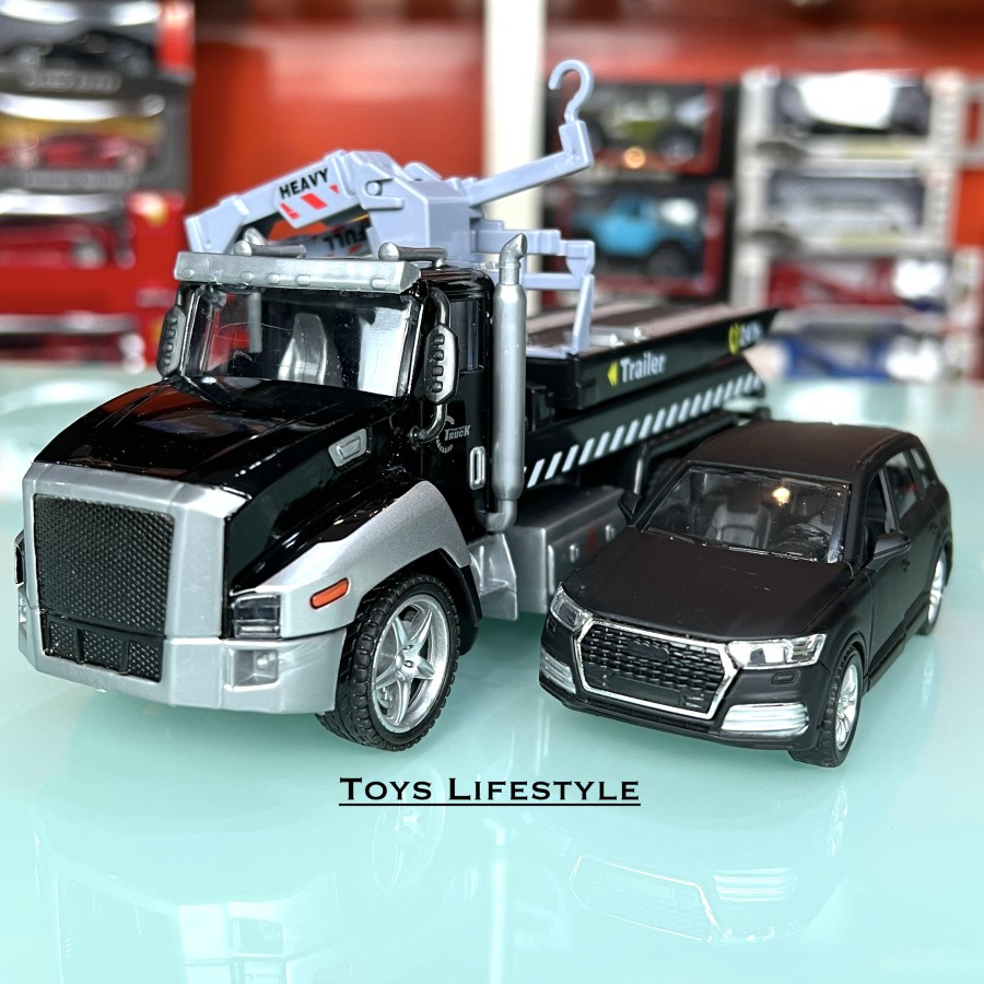 Mainan Mobil Diecast Anak Truk / Truck Pengangkut Mobil Sport SUV