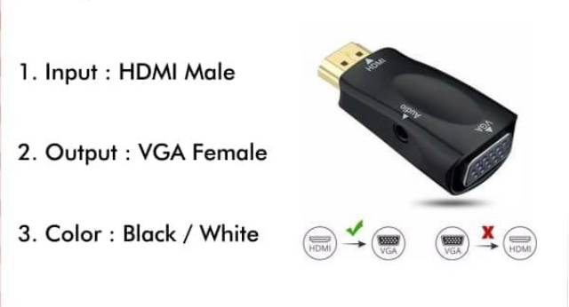 Adapter VGA to HDMI Converter Female VGA to Male HDMI Konverter VGA HDMI FULL HD1080 Audio Jack3.5mm