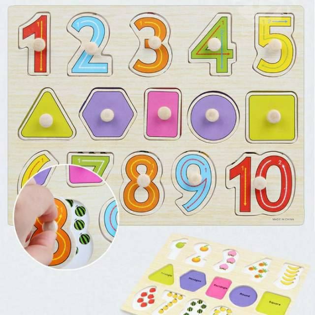 Mainan Edukasi Puzzle Balok Kayu Mencocokkan / Mainan Anak Balok Kayu puzzle