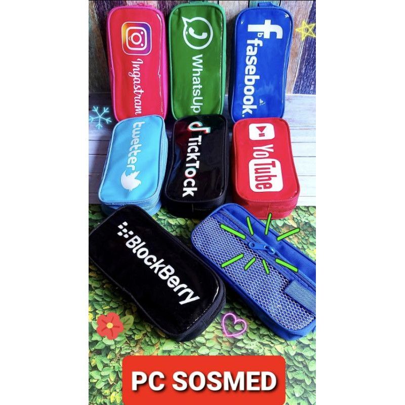 Kotak Pensil KAIN/PENCIL CASE PVC/tempat pensil-SOSMED