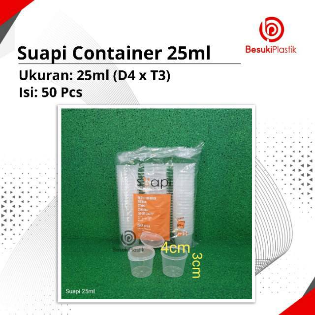 Saos Container SUAPI 25ml / Tempat Saos 25ml / Kotak Sambal 25ml