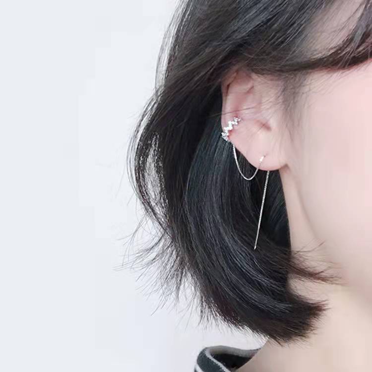 【COD】1 PCS Anting Klip Tulang Telinga Model Rumbai Panjang  - Anting Klip Simple Rumbai Panjang