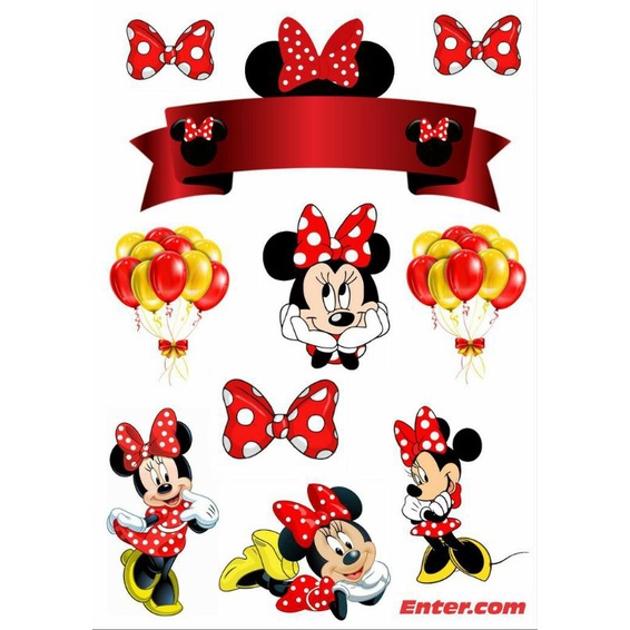 Jual Topper Kue Mini Mouse Minnie Mouse Free Custom Nama Dan Ucapan Shopee Indonesia 7984