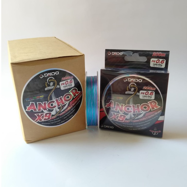 Senar Pe Terbaru Daido Anchor X9 Multicolor PE0.6 0.8 200 M