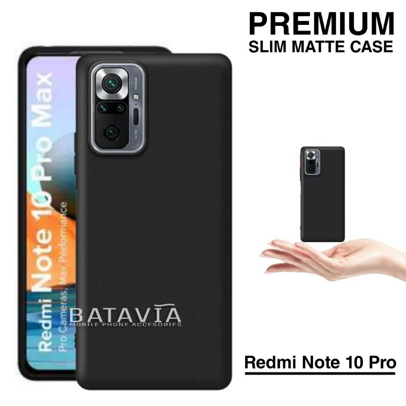 Case Xiaomi Redmi Note 10 Pro Premium Slim Case Matte Slim Black Matte