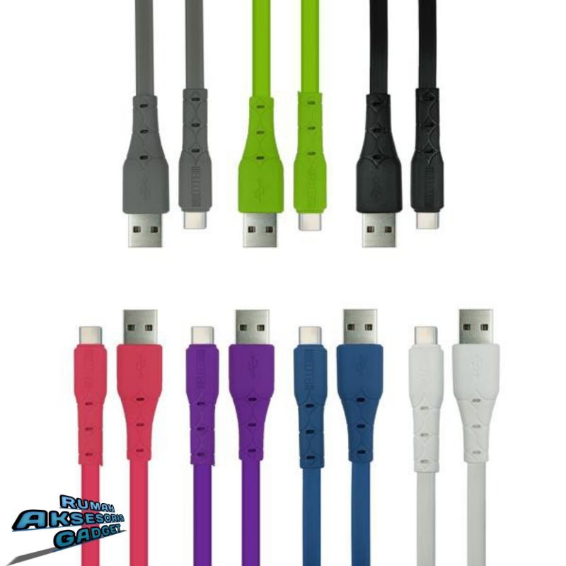 Kabel data WELLCOMM Type-C Tipe C Bis mobil fast charging 3A welcome termurah