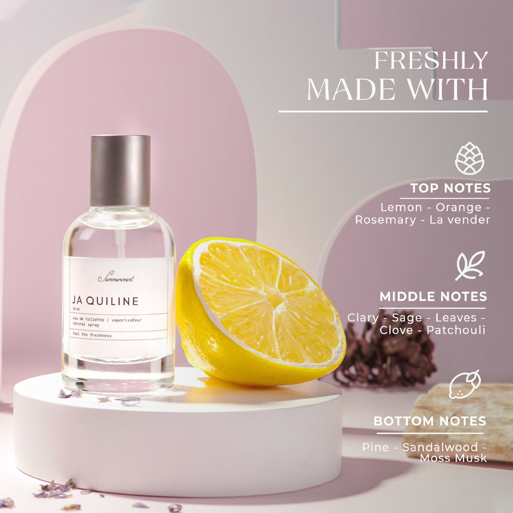 Parfum Summerscent by summerspring parfume EDT Eau De Toilette pria dan wanita aroma segar dan mewah bunga perancis