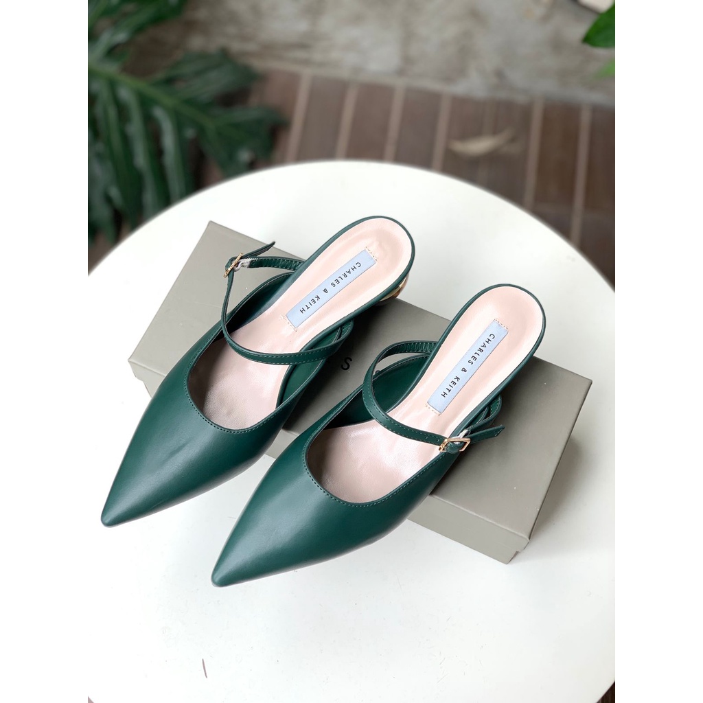 [7.7 Boombastis Sale⚡] - SEPATU WANITA CKS464 SCULPTURAL HEEL POINTED TOE MULES PREMIUM IMPORT
