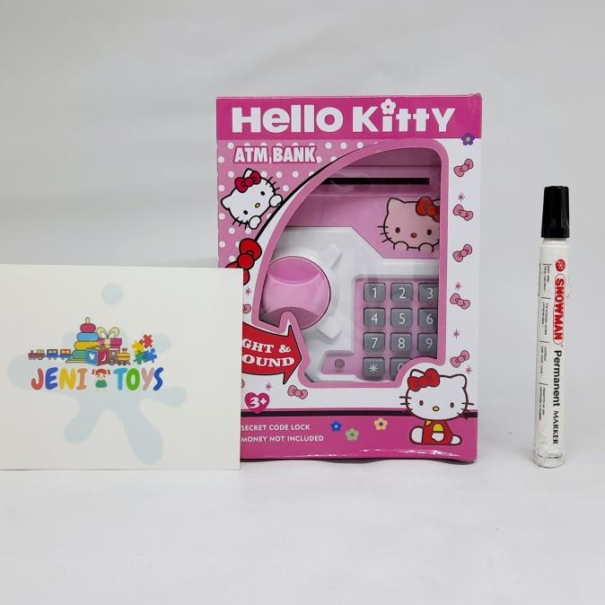 mainan anak perempuan atm brankas piggy bank hello kitty