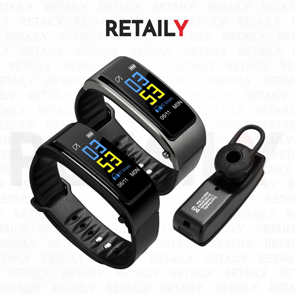 Retaily J181 Jam Tangan Bluetooth Smartwatch Band Earphone Multifungsi