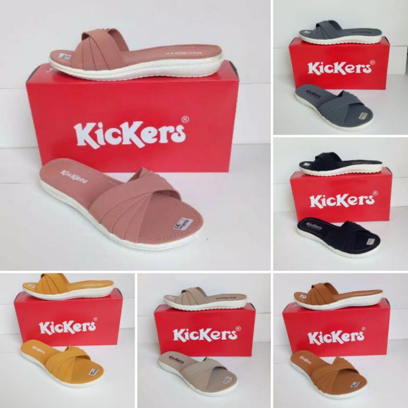 Sandal flat kickers wanita grade ori