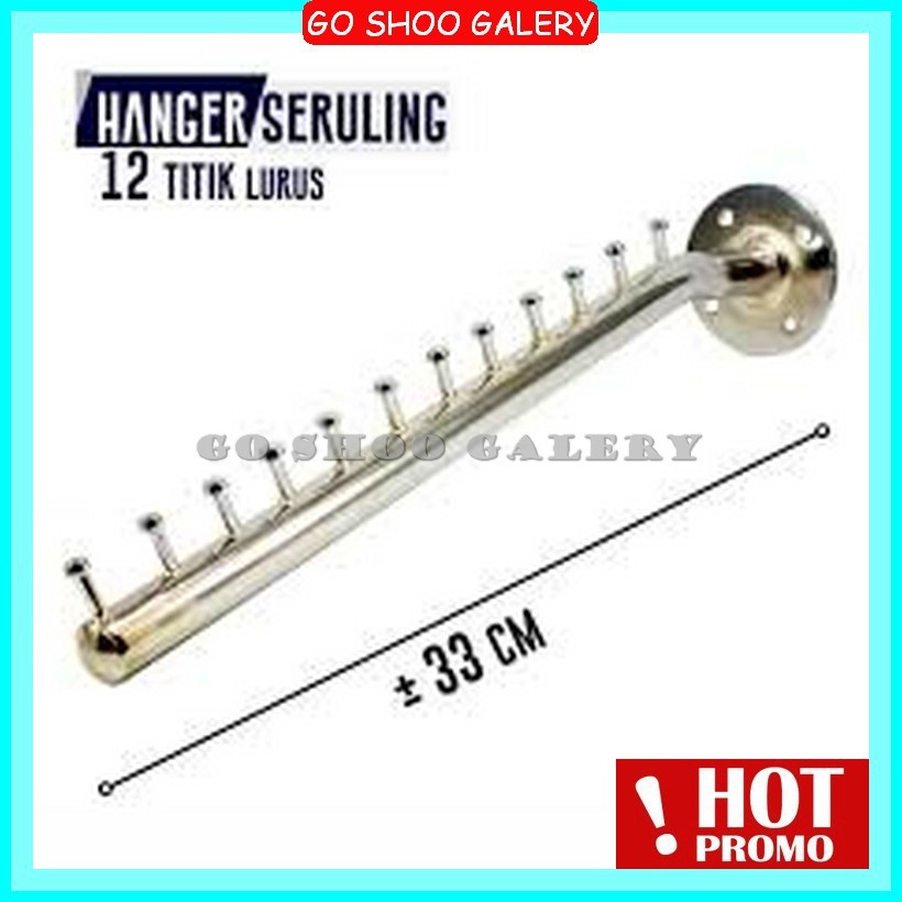 Suling Dinding 12 Titik Gantungan Hanger Baju Tempel Tembok / Suling Tembok 12 Titik