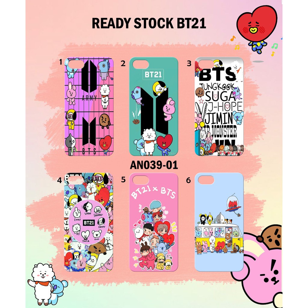 COD CUSTOME CASE BT21 TERMURAH ALL TYPE IPHONE 5 6 7 XR SAMSUNG J2 PRIME M31 M30 READMI 5A