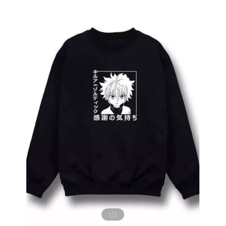 SWEATER CREWNECK KILLUA ZOLDYK HUNTER SWEATER OBONG CREWNECK PRIA