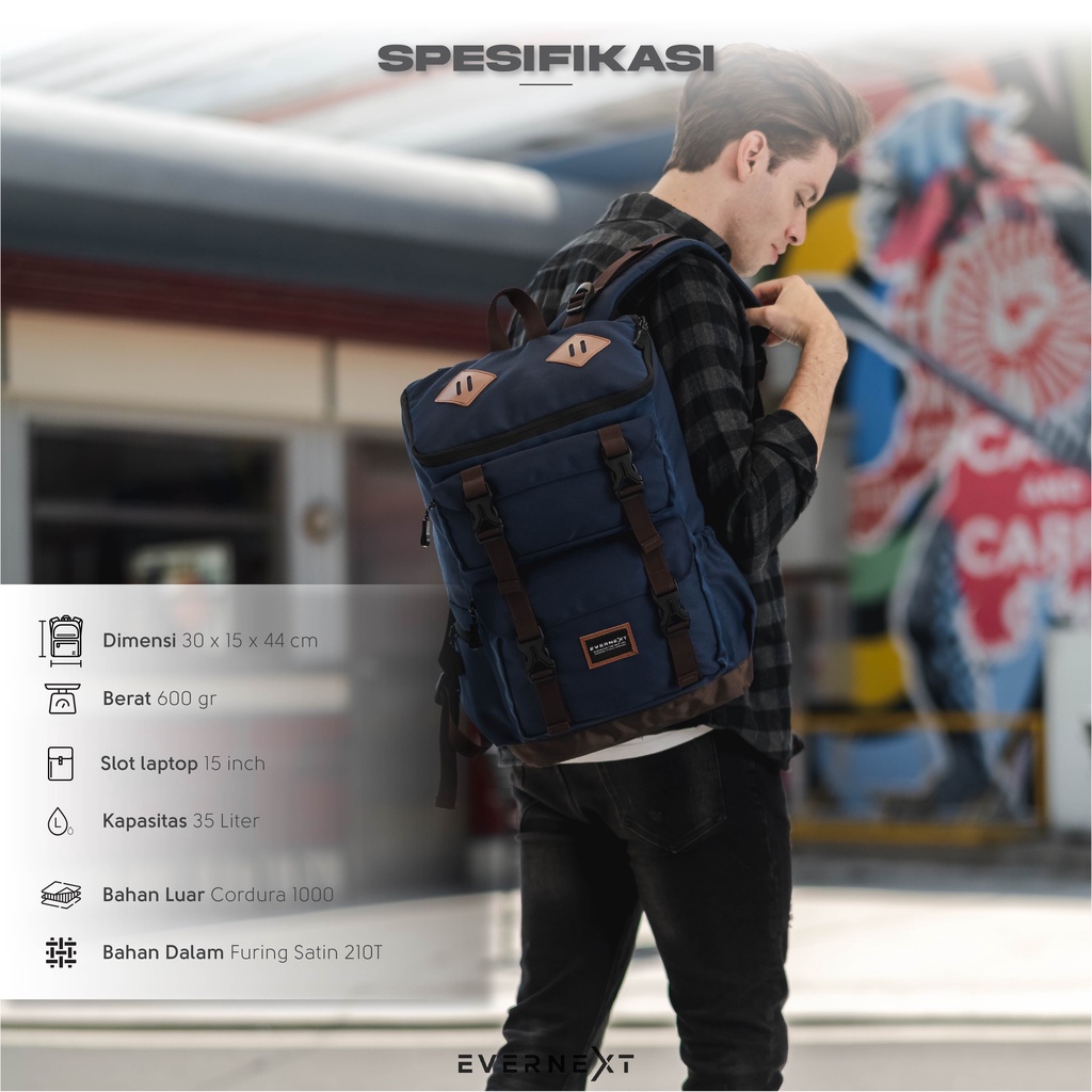 Tas Ransel Punggung Pria Backpack Bahan Cordura Premium Distro Model Kekinian Banyak Slot Tas Sekolah Kerja Kuliah Trendi Orion