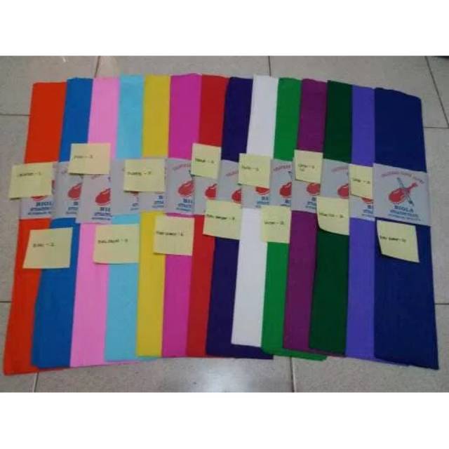 

Kertas Crepe Warna BIOLA / Kertas Crape Hias Warna