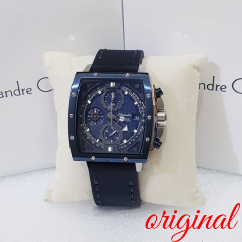 Jam Tangan Pria Alexandre Christie Ac 6376 Silver Blue Navy Original