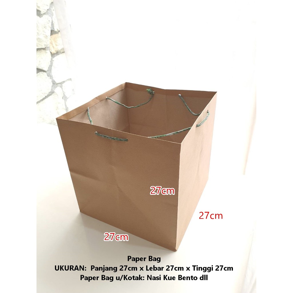 

Tas Kantong Kertas Paper Bag 27x27x27 Box Nasi Kotak Kue Besar Paperbag Tumpeng Tart Goodie Bag
