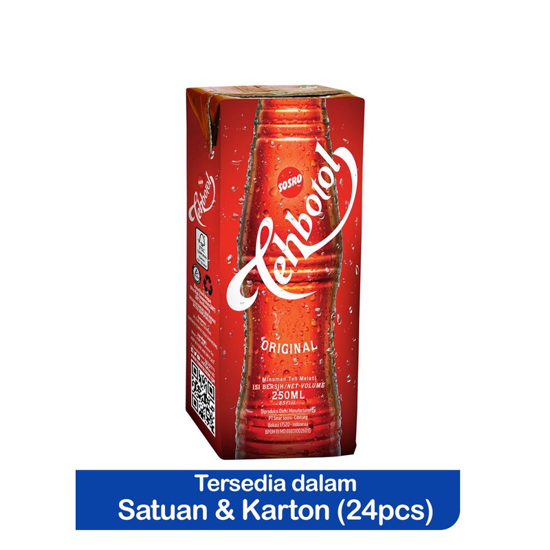 Sosro Teh Botol Kotak Original  250 ml Minuman Teh Melati