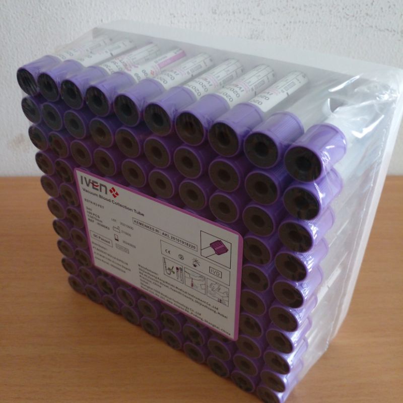 Image of Tabung EDTA K3 pet IVEN 3ml/plastik | tabung K3 EDTA 3ml pet tube #1