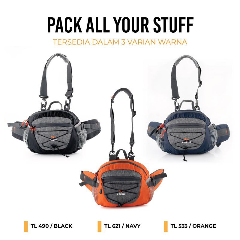 Original - Termurah Tas Sling Bag Pria Selempang Gunung Outdoor Hiking Tracking Tourer Shoulder Bag