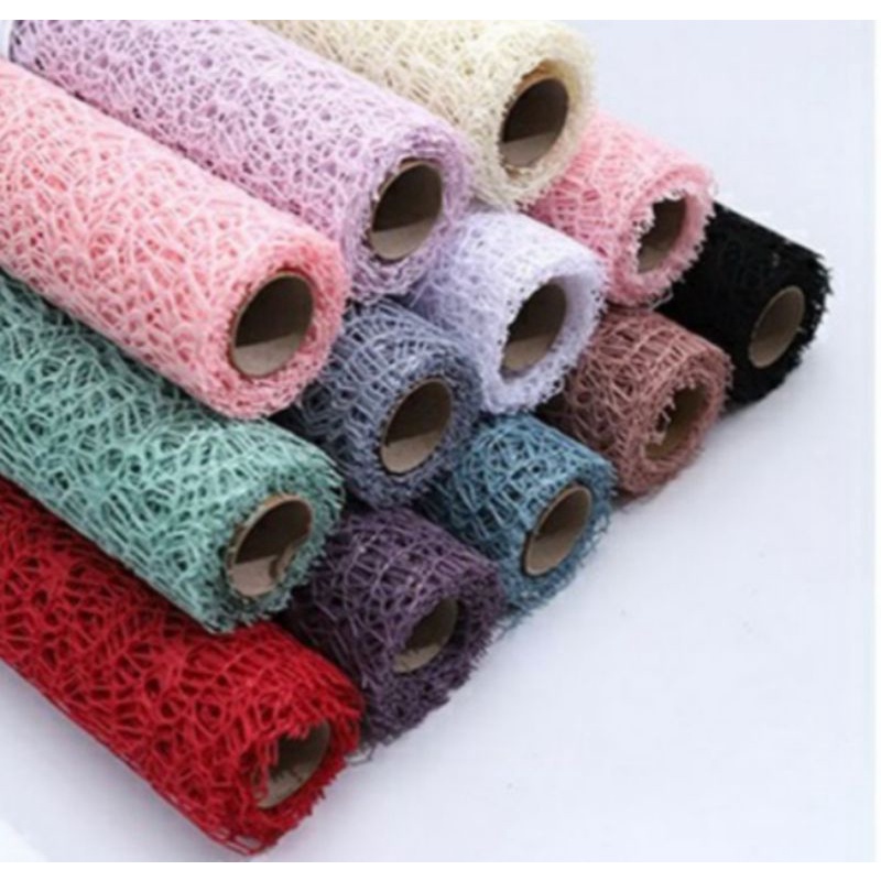 

Bungkus bunga /jaring pembungkus buket /lembaran spidermesh /wrapping paper 50*50 /kertas jaring bungkus buket bunga