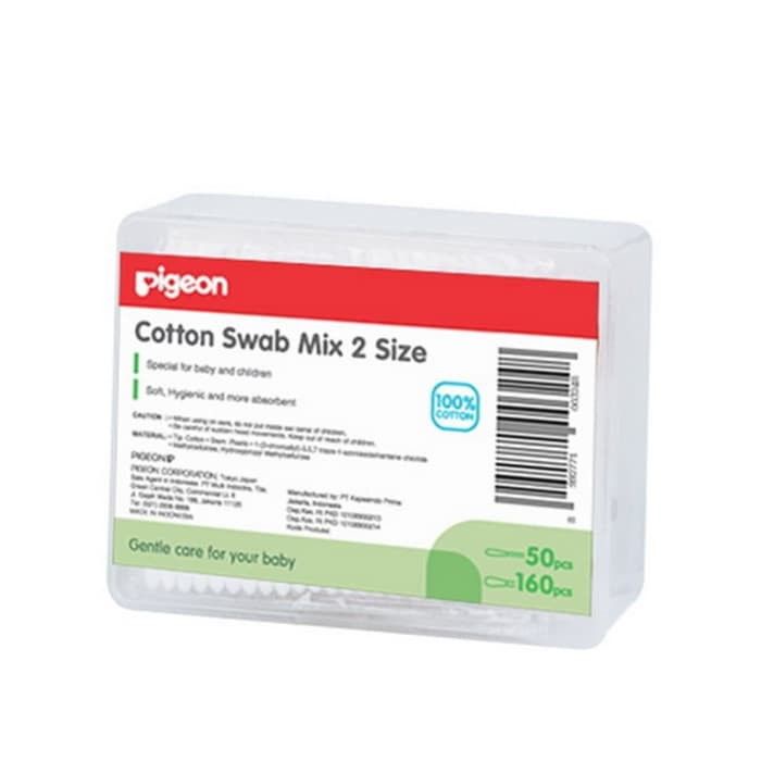 PIGEON Cotton Swab Isi 200 Pcs - Mix 2 Size Cotton Buds
