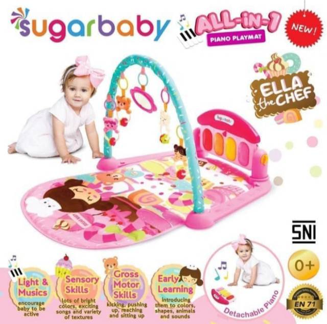 SUGAR BABY All in 1 Piano Playmat Karpet Mainan Bayi Play Gym Play Mat