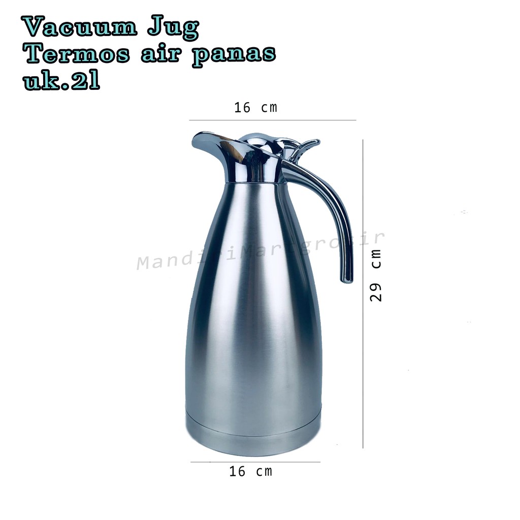 Termos Air Panas *vacuum Jug * Vacum Coffee * warna silver * 2 Liter