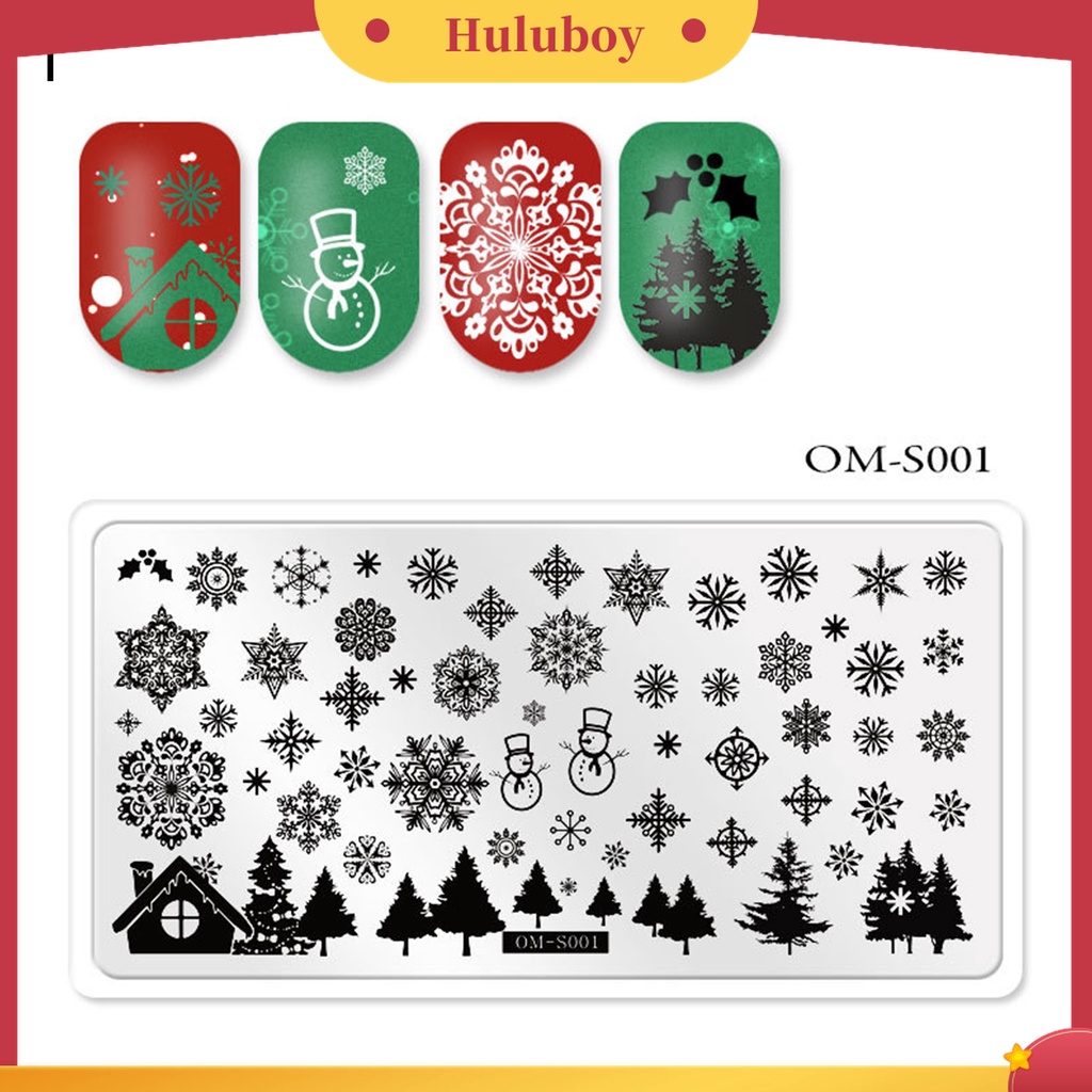 Huluboy Huluboy♡ Plat Stempel / Cap Kuku Motif Natal / Snowflake / Snowman