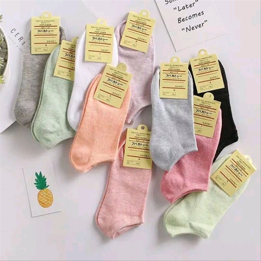 Kaos Kaki Wanita Pendek Ankle IMPORT Kaos Kaki Cewek Ankle PASTEL Kaos Kaki Perempuan Mata Kaki