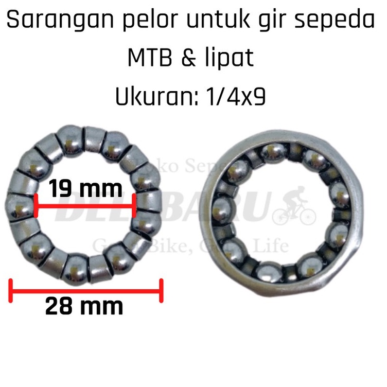 Sarangan pelor lahar gir tengah sepeda MTB fixie mini lipat 1/4x9