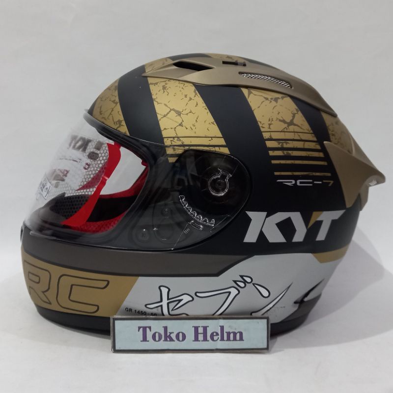 Helm KYT fullface KYT RC7 RC seven motif-#17 black doff gold