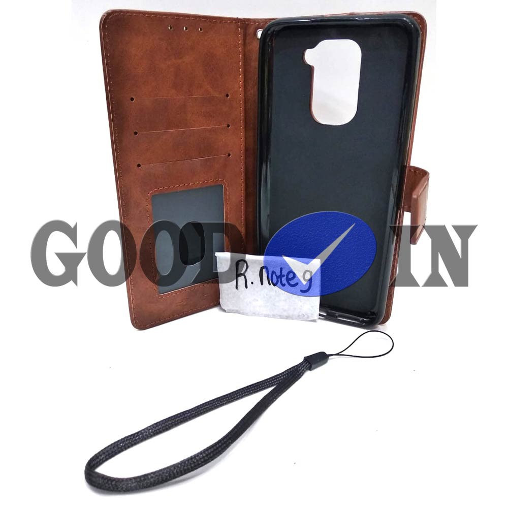 Flip Case - Flip Polos - Case Dompet Kulit Polos - Case REDMI NOTE 9