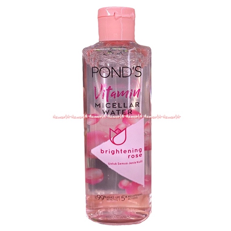 Pond's Vitamin 100ml Micellar Water Brightening Rose Hydrating Aloe Vera Pembersih Muka Wajah Tidak Perlu Dibilas Ponds Pond