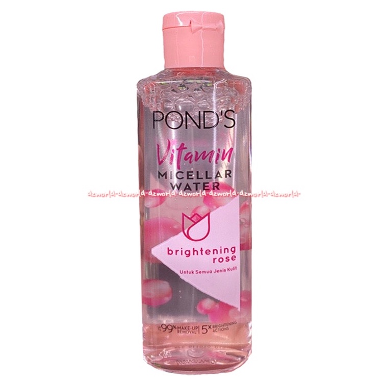 Pond's Vitamin 100ml Micellar Water Brightening Rose Hydrating Aloe Vera Pembersih Muka Wajah Tidak Perlu Dibilas Ponds Pond