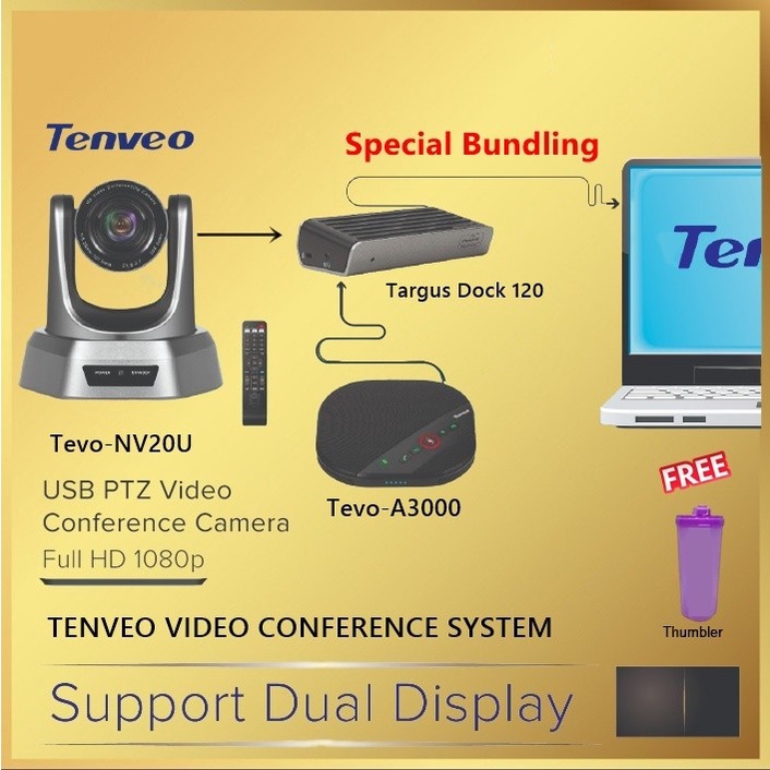 Tenveo TEVO NV20U+TEVO A3000+TARGUS DOCK 120 Bundling Video Conference