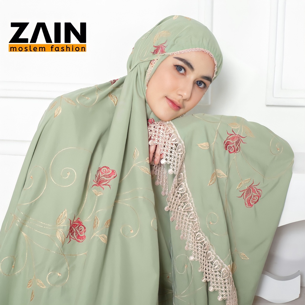 ZAIN - Mukena Dewasa Katun Premium Bordir Rose Mewah Exlusive