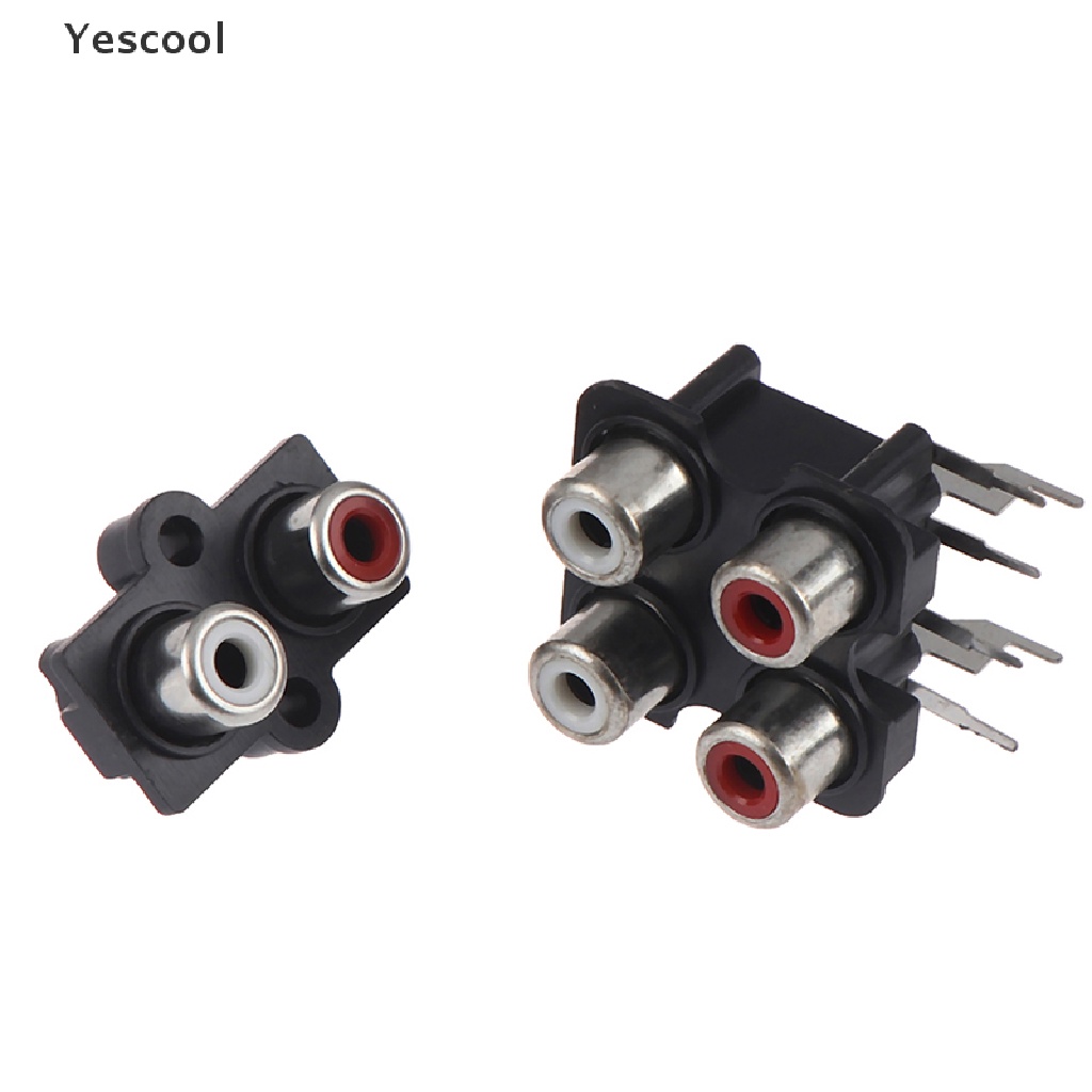 Yescool 5Pcs Konektor input Audio Stereo RCA Female 2 / 4 Lubang