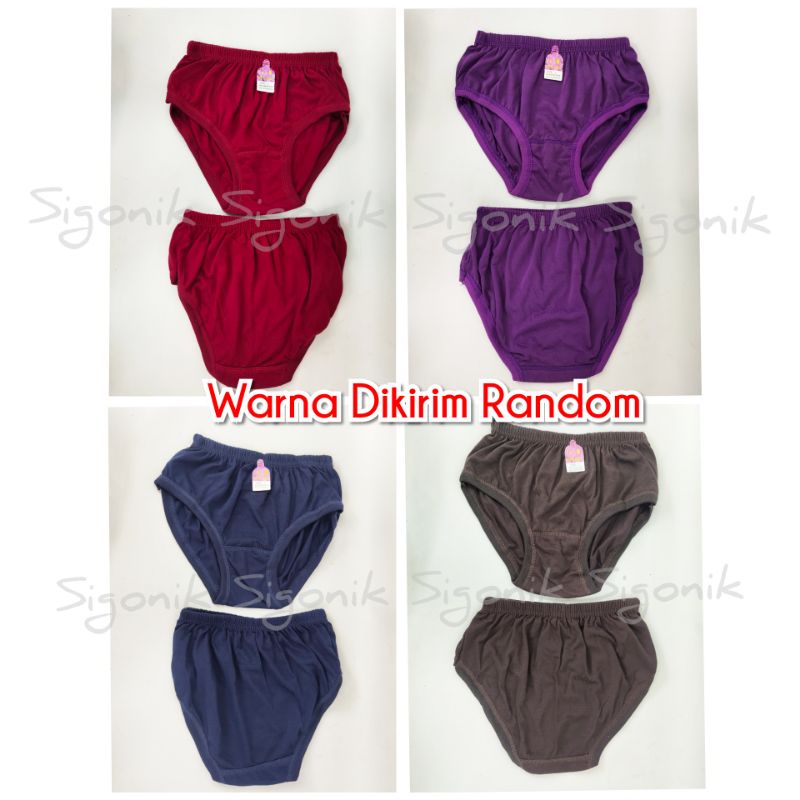 CD Celana Dalam Wanita Dewasa M L XL XXL XXXL XXXXL Jumbo Big Size Tenling GELAP POLOS Katun Sigonik