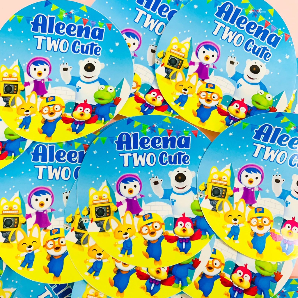 

Pororo Sticker Birthday Pudding / Tumpeng / Bento / Souvenir / Hampers / Sticker Ulang Tahun