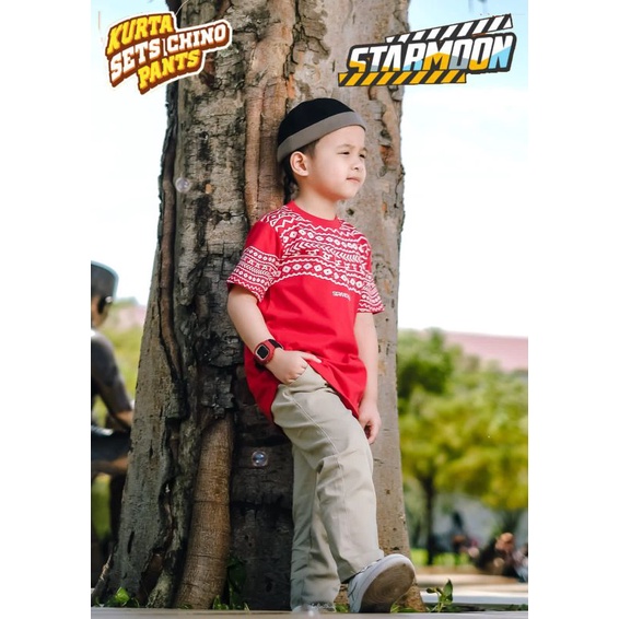 ‼️ READY ‼️4-12T SET KURTA STARMOON FREE MIKI HAT SETELAN KURTA